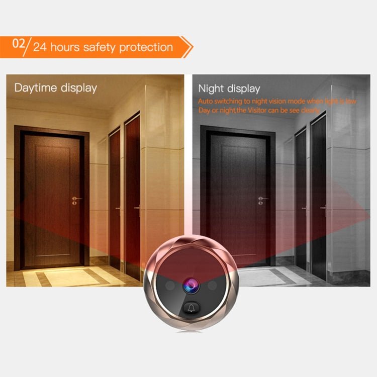 DD1 Smart Electronic Cat Eye Camera Doorbell with 2.8 inch LCD Screen, Support Infrared Night Vision - Trustpick