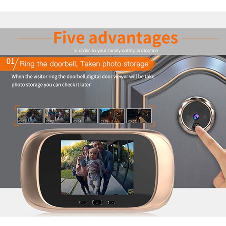 DD1 Smart Electronic Cat Eye Camera Doorbell with 2.8 inch LCD Screen, Support Infrared Night Vision - Trustpick