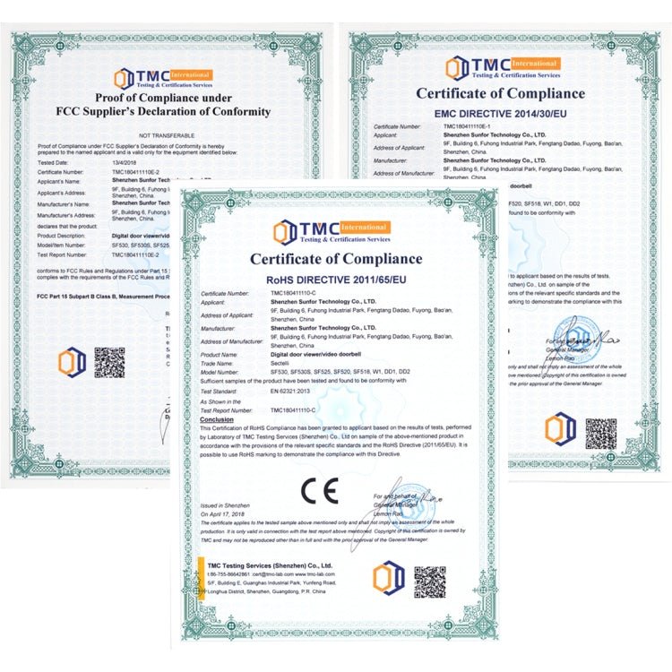 DD3 2.4 inch TFT Screen 0.3MP Security Digital Door Viewer, Support Infrared Night Vision & 90 Degrees Wide Angle - Trustpick