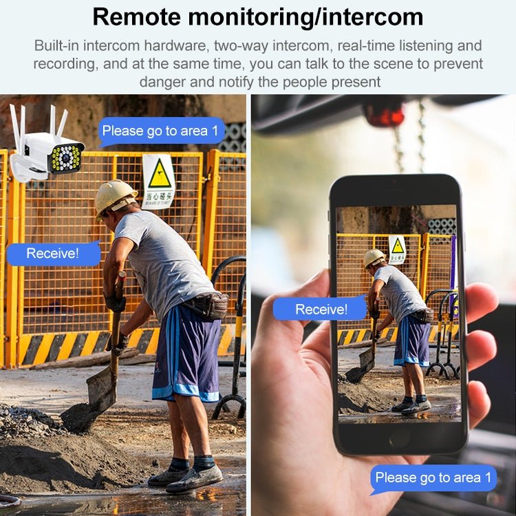 Difang DF - 36Q Outdoor HD Surveillance IP Camera, Support Voice Intercom & Night Vision & Human Figure Detection & TF Card, WiFi + HD PTZ Rotation, US Plug - Trustpick