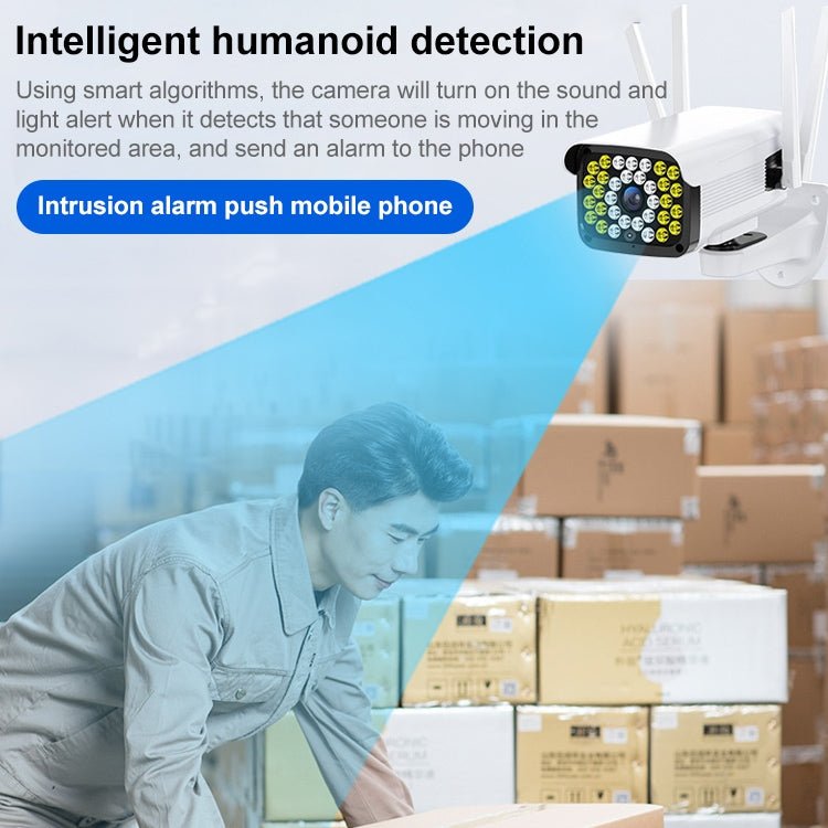 Difang DF - 36Q Outdoor HD Surveillance IP Camera, Support Voice Intercom & Night Vision & Human Figure Detection & TF Card, WiFi + HD PTZ Rotation, US Plug - Trustpick