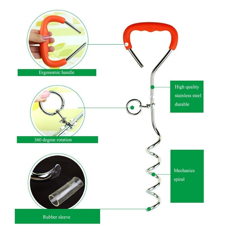 Dog Pile Fixation Spiral Nail with Handle For Medium Small Dog Long Training Outdoor, Size: 45cm*9mm - Trustpick