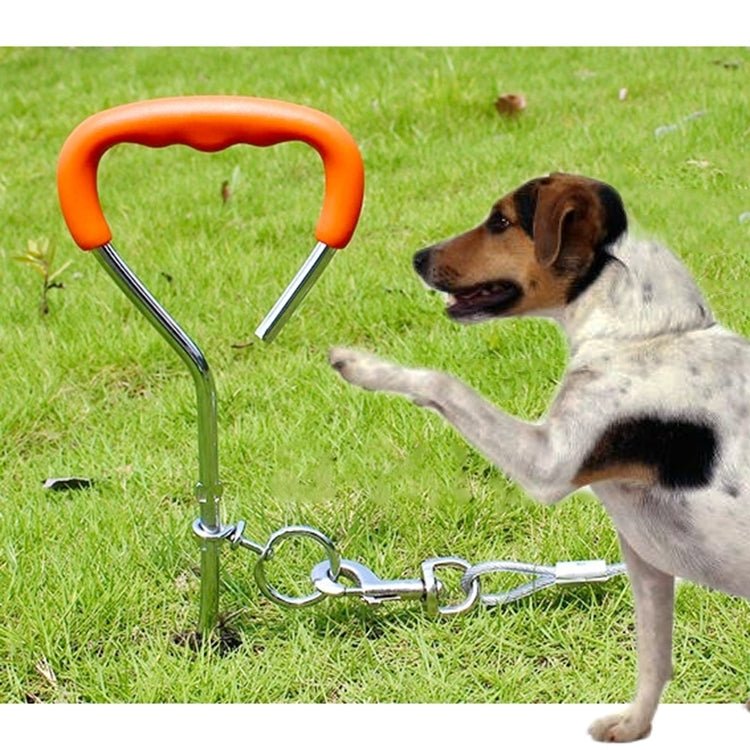 Dog Pile Fixation Spiral Nail with Handle For Medium Small Dog Long Training Outdoor, Size: 45cm*9mm - Trustpick