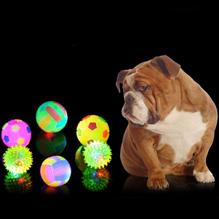 Dog Toy Balls for Pets Color Pet Flashing Ball Glowing Elastic Ball Dog Toy Ball Rubber Acoustic Mimo Bite Toys , Small Size,Random Color Shape Delivery - Trustpick