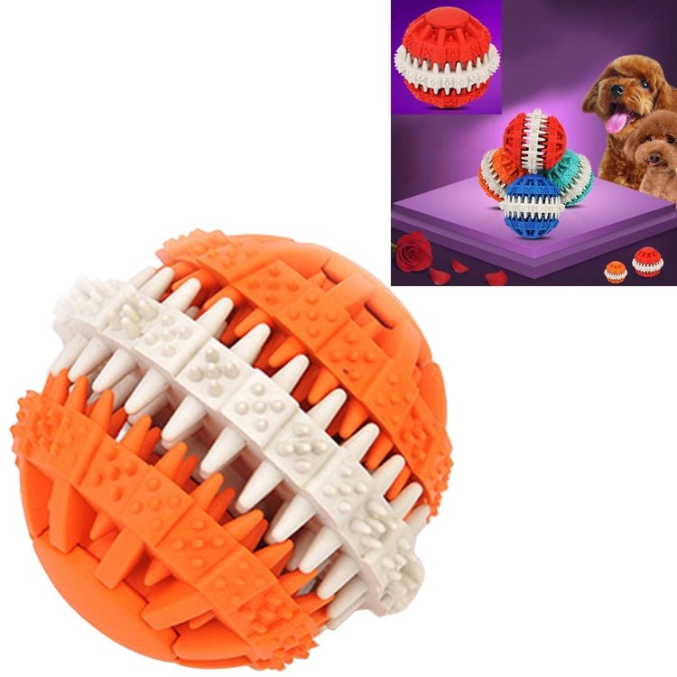 Dog Toy Balls for Pets Tooth Cleaning Chewing Toys Balls of Non - Toxic Soft Rubber , Small Size - Trustpick