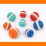 Dog Toy Balls for Pets Tooth Cleaning Chewing Toys Balls of Non - Toxic Soft Rubber , Small Size - Trustpick