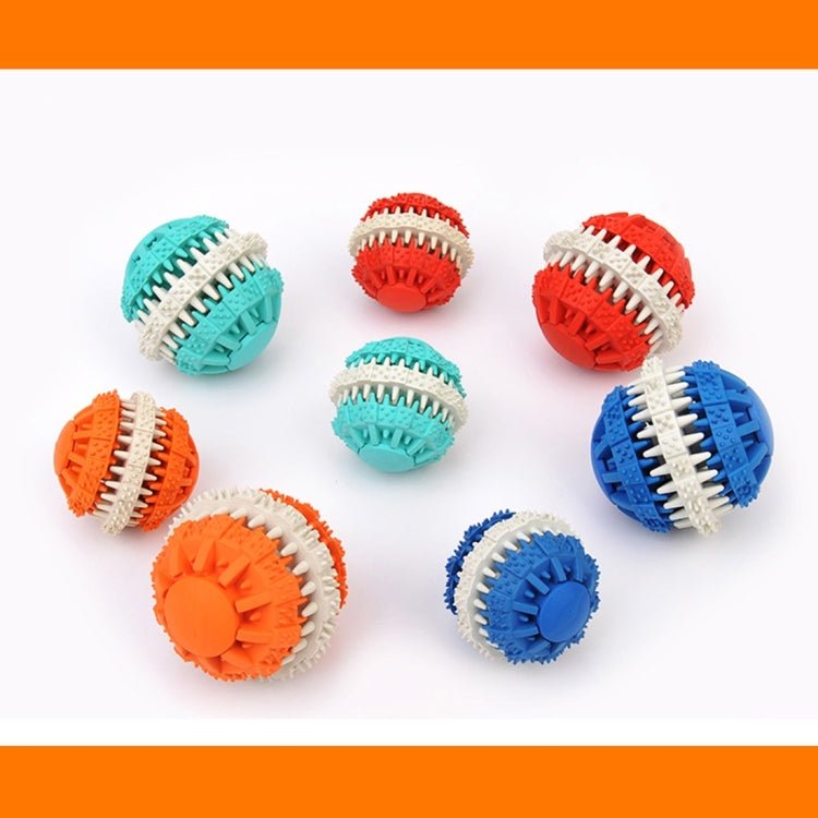 Dog Toy Balls for Pets Tooth Cleaning Chewing Toys Balls of Non - Toxic Soft Rubber , Small Size - Trustpick
