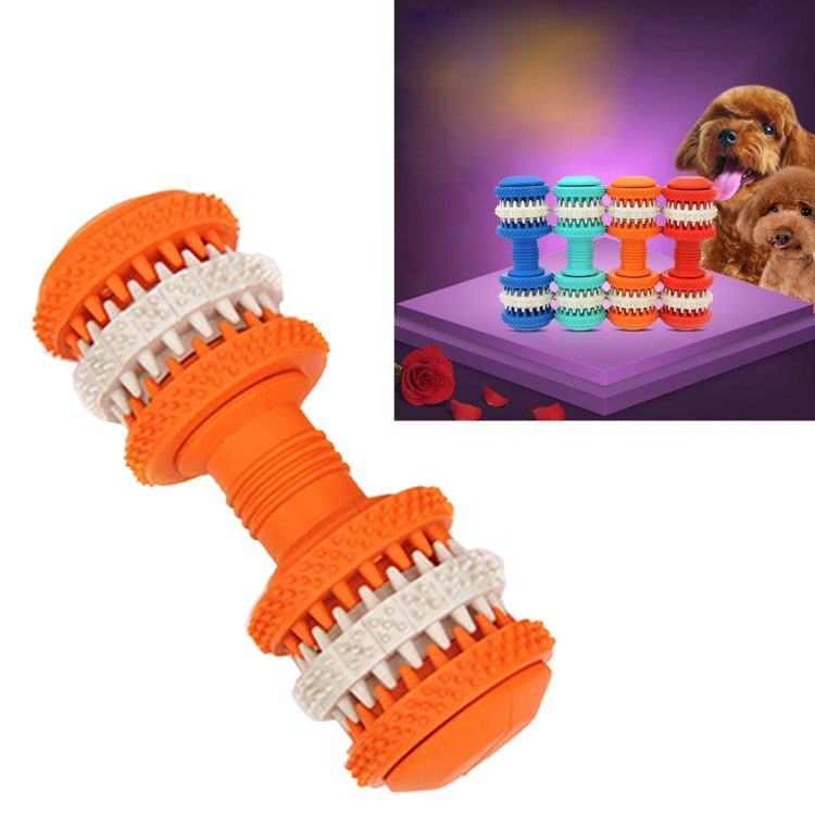Dog Toy for Pets Tooth Cleaning Chewing Dumbbells Shape Toys of Non - Toxic Soft Rubber , Large Size,Length:15cm - Trustpick