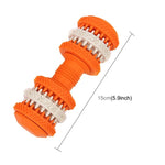 Dog Toy for Pets Tooth Cleaning Chewing Dumbbells Shape Toys of Non - Toxic Soft Rubber , Large Size,Length:15cm - Trustpick