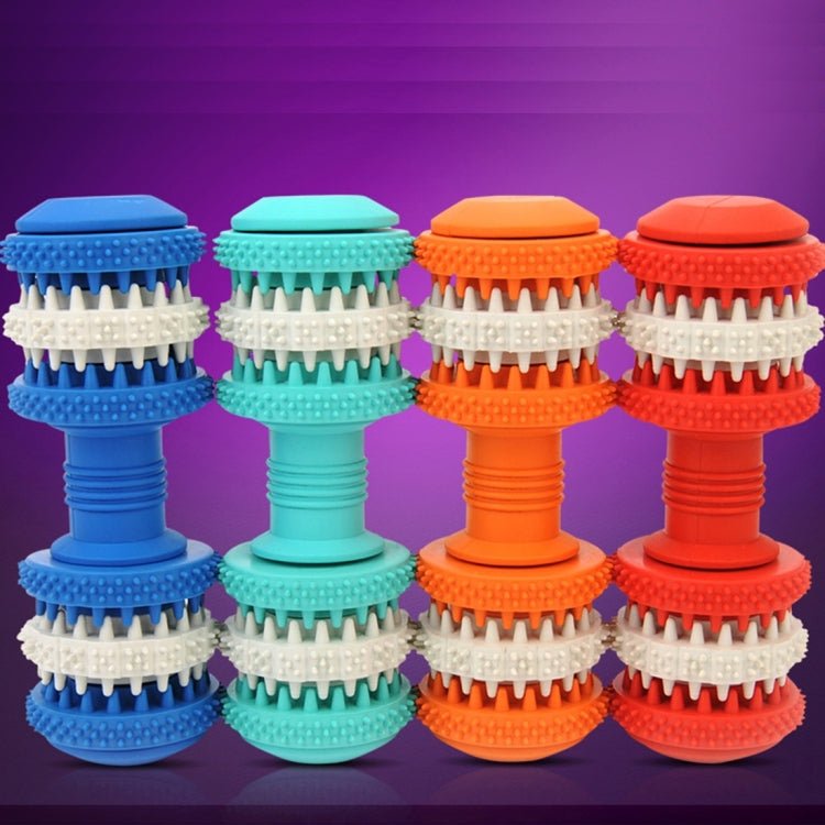 Dog Toy for Pets Tooth Cleaning Chewing Dumbbells Shape Toys of Non - Toxic Soft Rubber , Large Size,Length:15cm - Trustpick