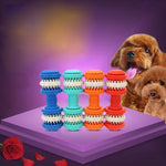 Dog Toy for Pets Tooth Cleaning Chewing Dumbbells Shape Toys of Non - Toxic Soft Rubber , Large Size,Length:15cm - Trustpick