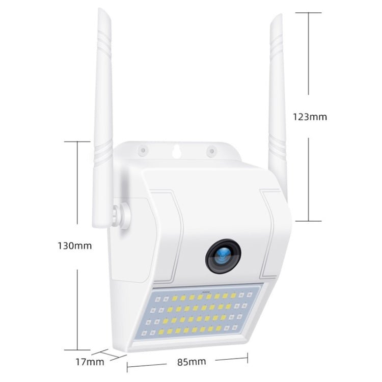 DP11 2 Megapixel IP66 Waterproof Wall Light Wireless IP Camera, Support Multiple Night Vision & Mobile Phone Remote Monitoring & Voice Intercom & Motion Detection / Alarm & 128GB Memory Card - Trustpick