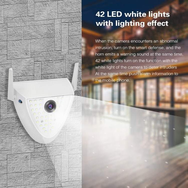 DP16 2.0 Megapixel 42 LEDs Garden Light Smart Camera, Support Motion Detection / Night Vision / Voice Intercom / TF Card, AU Plug - Trustpick