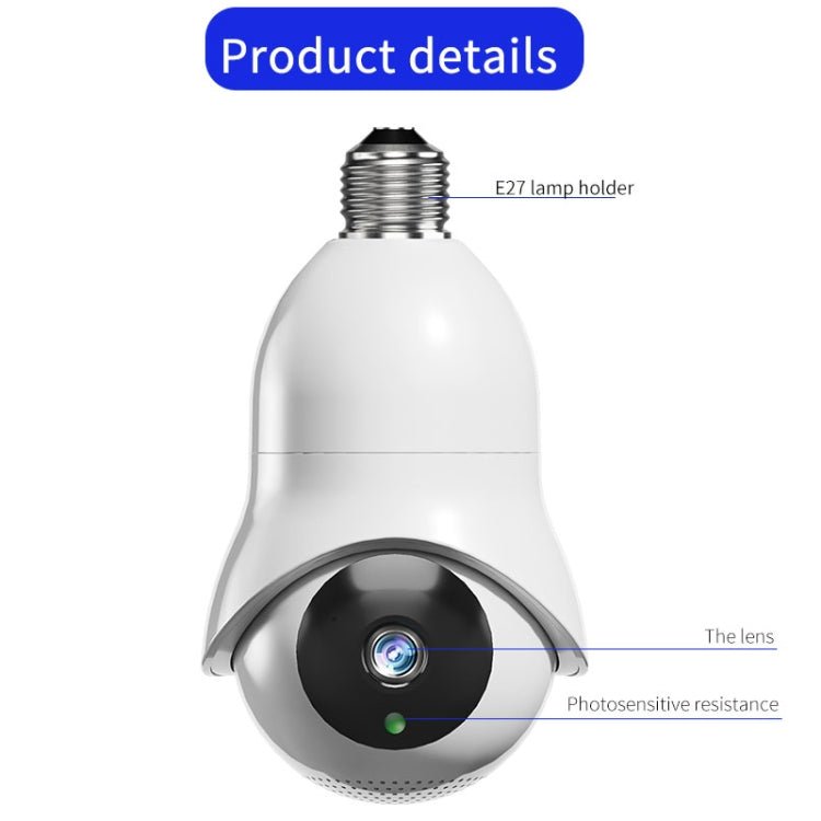 DP31 2.0MP HD Light Bulb WiFi Surveillance Camera, Support Motion Detection, Night Vision - Trustpick