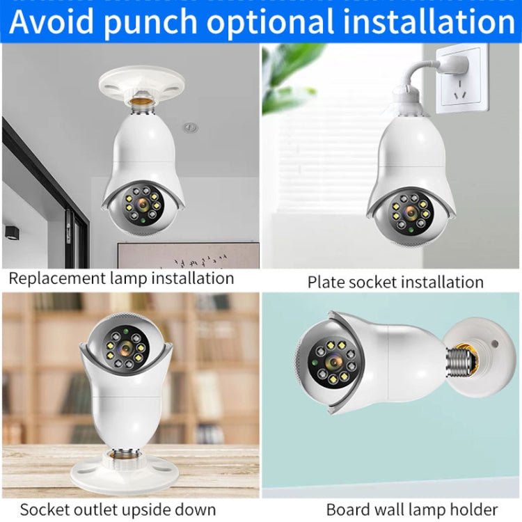 DP31 2.0MP HD Light Bulb WiFi Surveillance Camera, Support Motion Detection, Night Vision, Dual Light Source - Trustpick