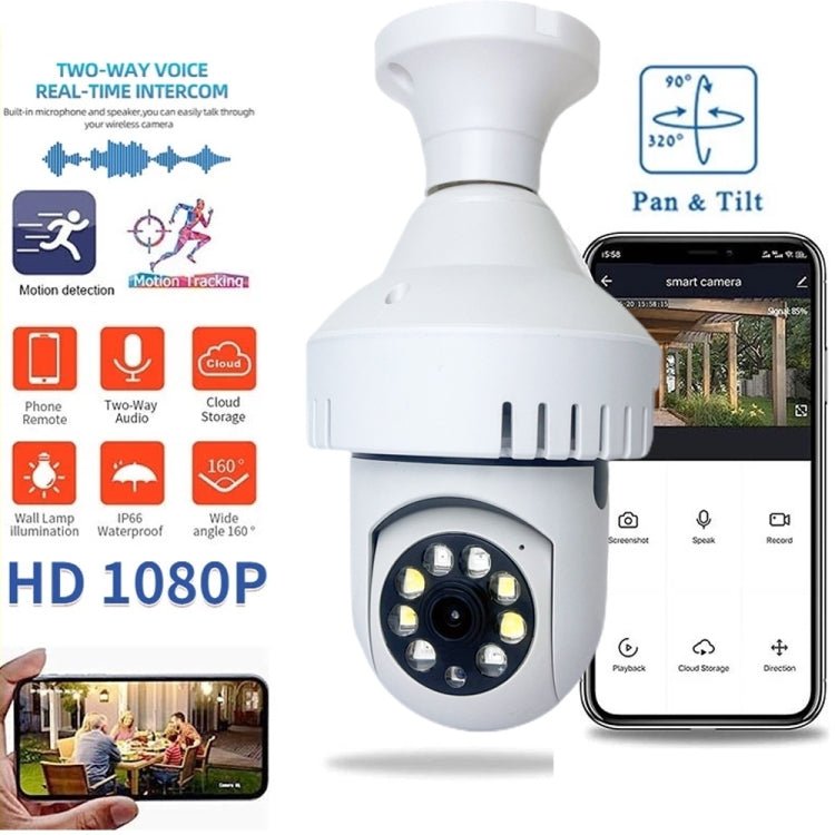 DP36 1080P Smoke Alarm Bulb WiFi Camera, Support IR Night Vision / Motion Detection / Two - way Voice - Trustpick