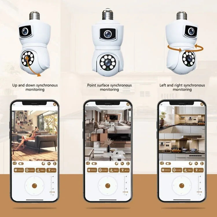 DP41 Bulb - type Dual - lens Motion Tracking Smart Camera Supports Voice Intercom - Trustpick