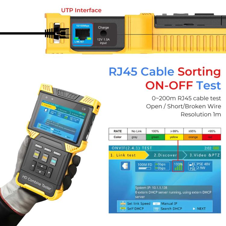 DT - T71 Network Engineering Tester Coaxial AHD/CVI/TVI Video Surveillance Tester - Trustpick