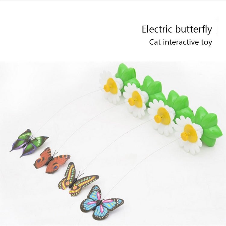 Electric Butterfly Flying Around The Flower Pet Cat Toy - Trustpick