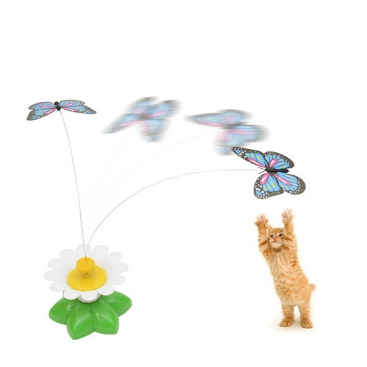 Electric Butterfly Flying Around The Flower Pet Cat Toy - Trustpick