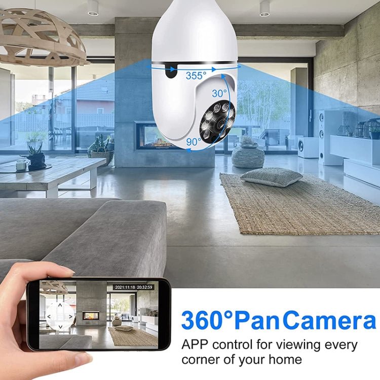 ESCAM 2.0MP 1080P Light Bulb WiFi Camera, Support IR Night Vision / Motion Detection / Two - way Voice - Trustpick
