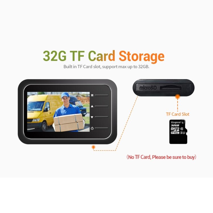 ESCAM C22 2.4 inch Screen Digital Door Viewer, Support Night Vision, TF Card, Take Photos and Video - Trustpick