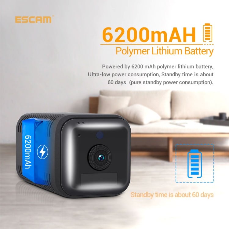 ESCAM G18 1080P Full HD Rechargeable Battery WiFi IP Camera, Support Night Vision / PIR Motion Detection / TF Card / Two Way Audio - Trustpick