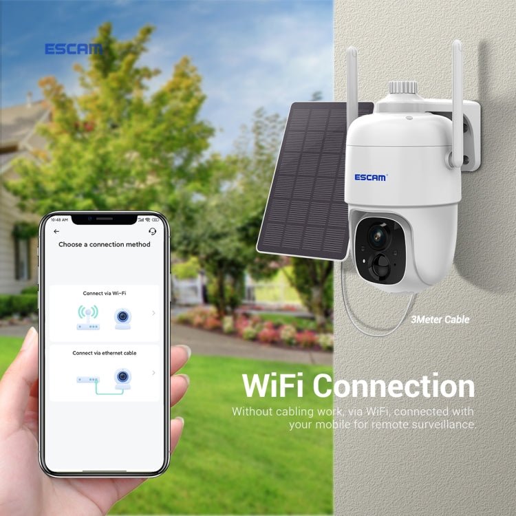 ESCAM G24 3MP WiFi Smart Night Vision Two - way Voice Intercom Solar Camera Support Full HD AI Recognition PIR Alarm - Trustpick
