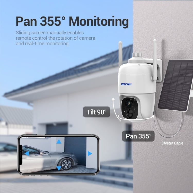 ESCAM G24 3MP WiFi Smart Night Vision Two - way Voice Intercom Solar Camera Support Full HD AI Recognition PIR Alarm - Trustpick