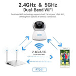 ESCAM PT201 HD 1080P Dual - band WiFi IP Camera, Support Night Vision / Motion Detection / Auto Tracking / TF Card / Two - way Audio, EU Plug - Trustpick