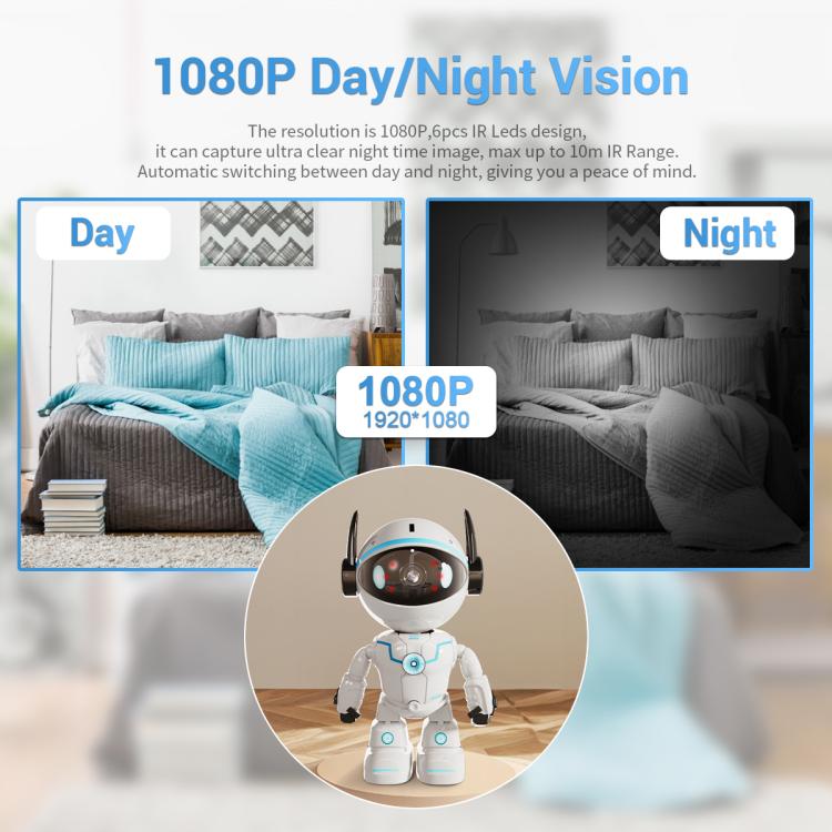 ESCAM PT205 5G WiFi Smart Robot Wireless AI Automatic Tracking Camera, Two Way Audio / Night Nersion - Trustpick