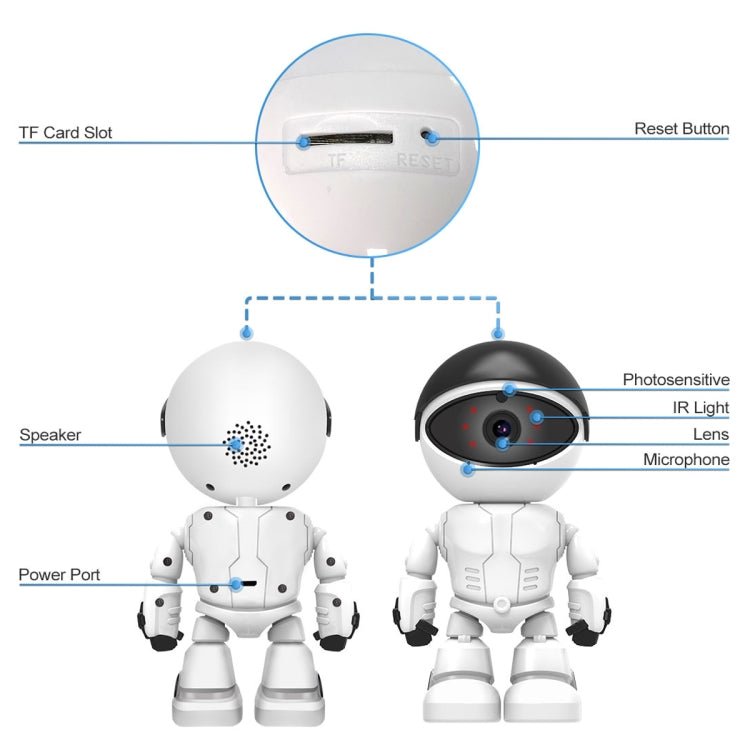 ESCAM PT205 HD 1080P Robot WiFi IP Camera, Support Motion Detection / Night Vision, IR Distance: 10m, US Plug - Trustpick
