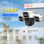 ESCAM PT223 3x4MP HD Motion Detection WiFi Three - screen PTZ IP Camera - Trustpick