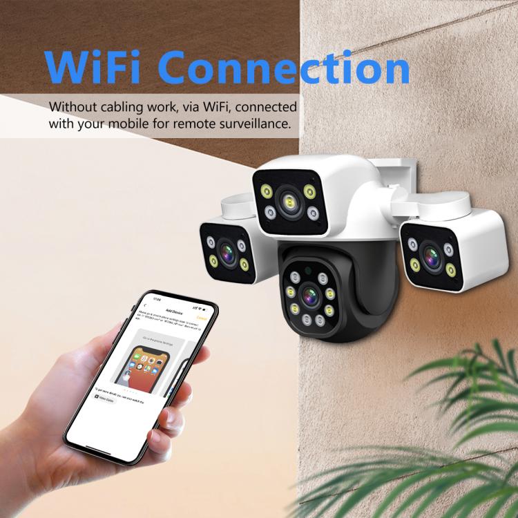 ESCAM PT223 3x4MP HD Motion Detection WiFi Three - screen PTZ IP Camera - Trustpick