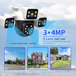ESCAM PT223 3x4MP HD Motion Detection WiFi Three - screen PTZ IP Camera - Trustpick