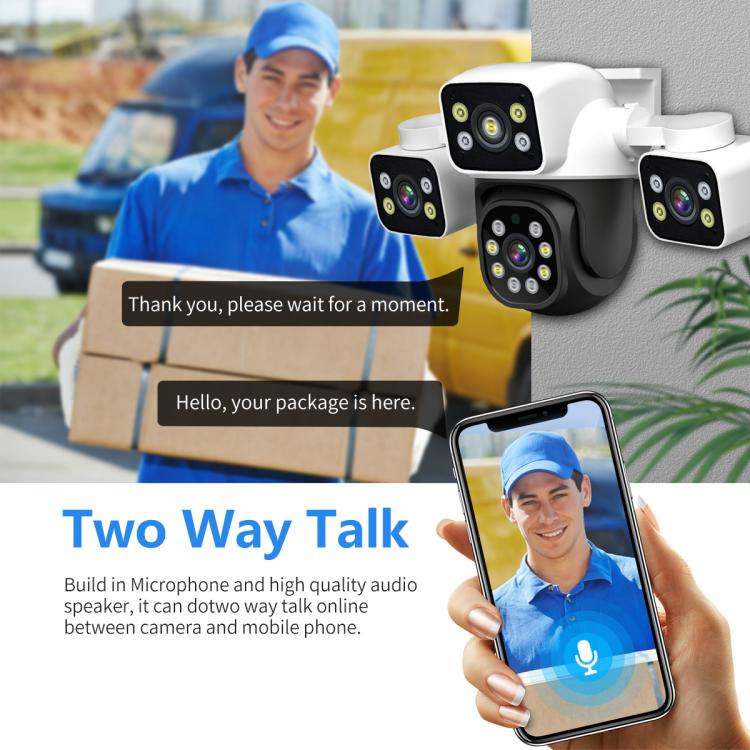 ESCAM PT223 3x4MP HD Motion Detection WiFi Three - screen PTZ IP Camera - Trustpick