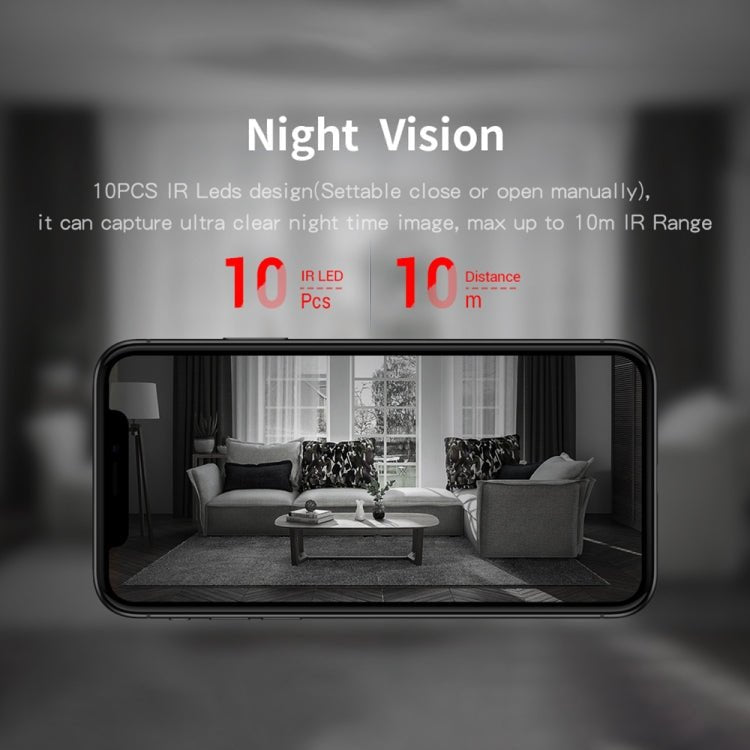 ESCAM PVR008 HD 1080P WiFi IP Camera, Support Motion Detection / Night Vision, IR Distance: 10m, AU Plug - Trustpick