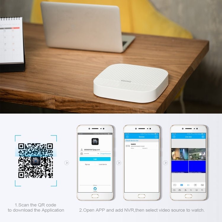 ESCAM PVR204 1080P 4CH+2CH ONVIF NVR Digital Video Recorder with 2CH Cloud Channel for IP Camera System - Trustpick