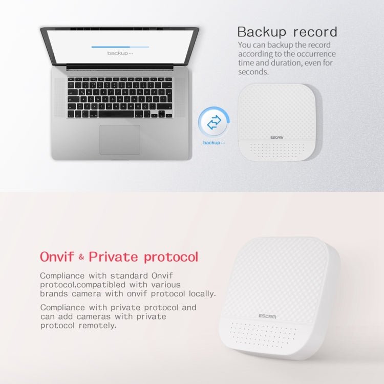 ESCAM PVR204 1080P 4CH+2CH ONVIF NVR Digital Video Recorder with 2CH Cloud Channel for IP Camera System - Trustpick