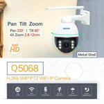 ESCAM Q5068 H.265 5MP Pan / Tilt / 4X Zoom WiFi Waterproof IP Camera, Support ONVIF Two Way Talk & Night Vision, AU Plug - Trustpick