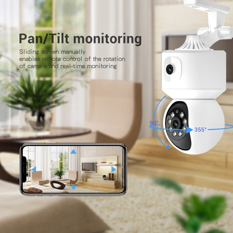 ESCAM QF010 2x2MP Dual Lens Dual Screen Surveillance WiFi Camera Support Two - way Voice & Motion Detection - Trustpick