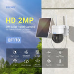 ESCAM QF170 2MP WiFi Full Color Night Vision Two - way Audio Solar Camera - Trustpick