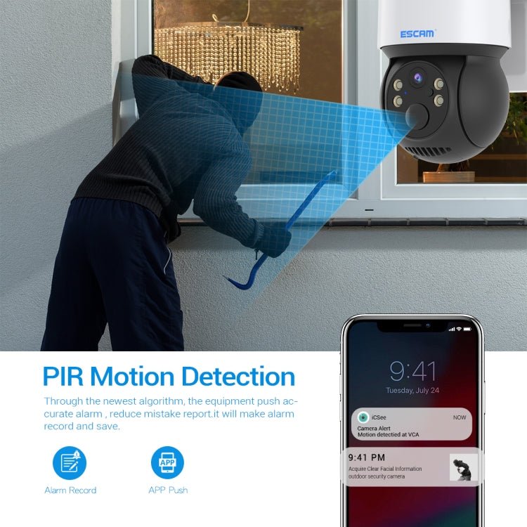 ESCAM QF170 2MP WiFi Full Color Night Vision Two - way Audio Solar Camera - Trustpick