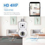 ESCAM QF202 E27 2x2MP Dual Lens Motion Detection Waterproof WiFi IP Two Way Audio Night Vision Camera - Trustpick