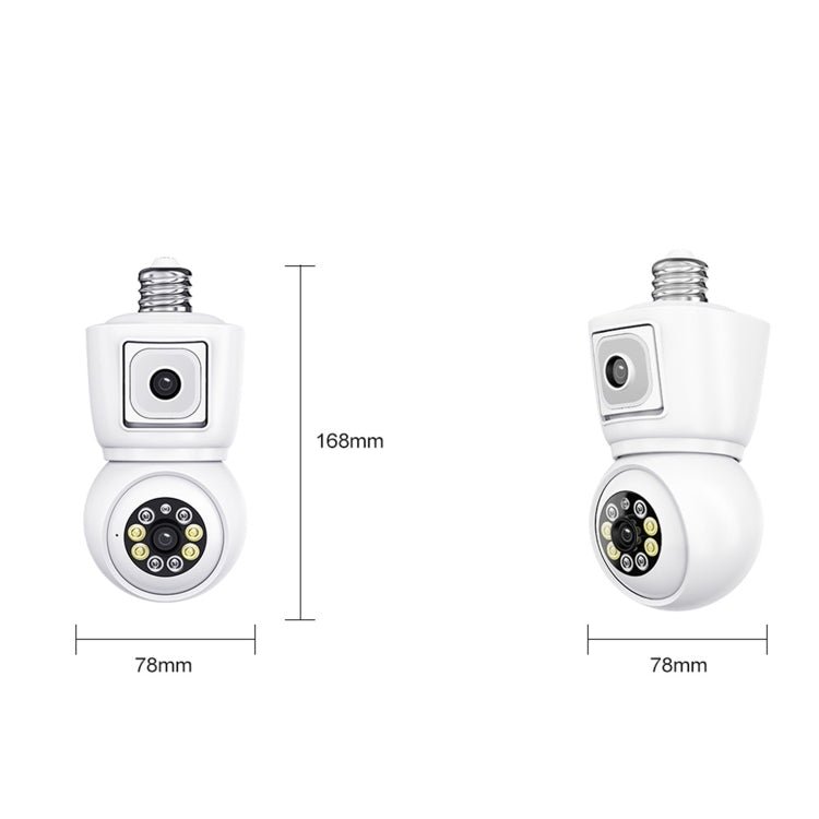 ESCAM QF202 E27 2x2MP Dual Lens Motion Detection Waterproof WiFi IP Two Way Audio Night Vision Camera - Trustpick