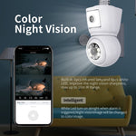 ESCAM QF202 E27 2x2MP Dual Lens Motion Detection Waterproof WiFi IP Two Way Audio Night Vision Camera - Trustpick