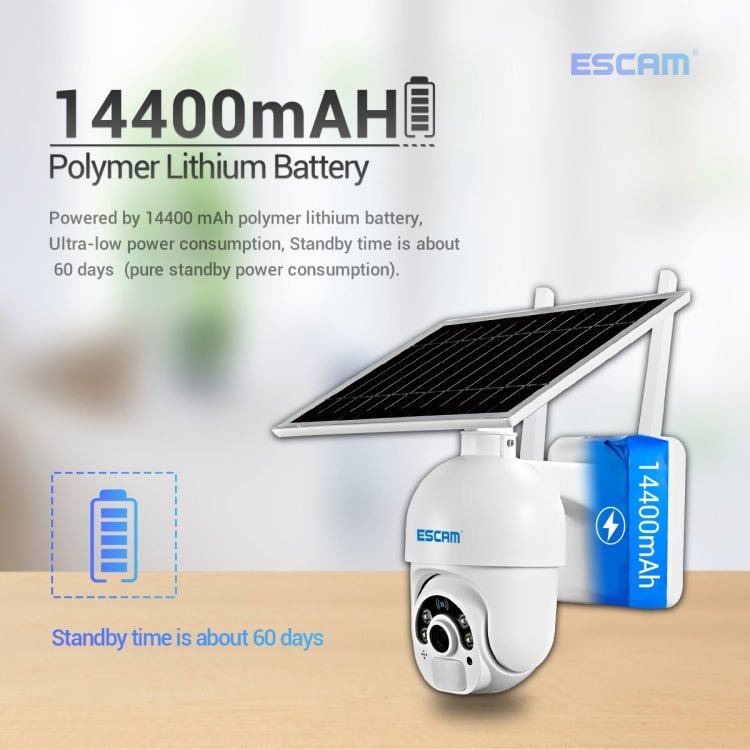 ESCAM QF250 HD 1080P WiFi Solar Panel IP Camera, Support Motion Detection / Night Vision / TF Card / Two - way Audio - Trustpick