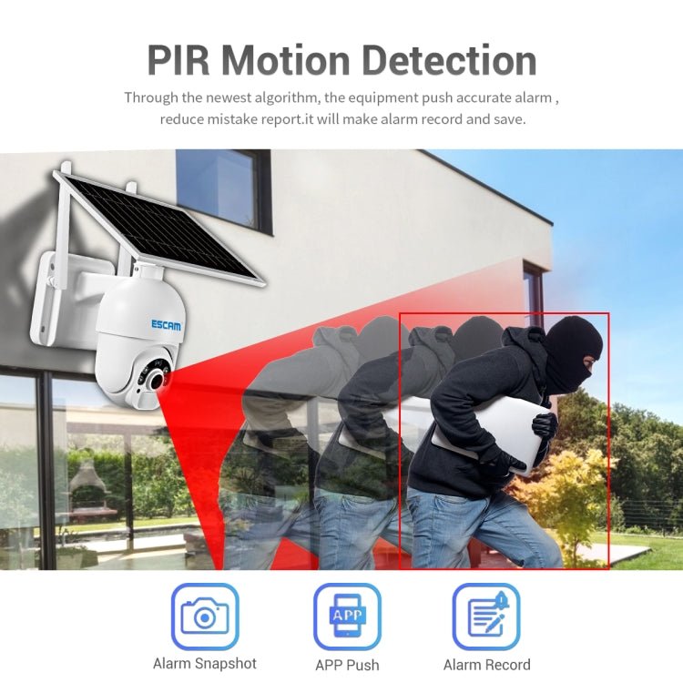 ESCAM QF250 HD 1080P WiFi Solar Panel IP Camera, Support Motion Detection / Night Vision / TF Card / Two - way Audio - Trustpick