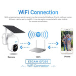 ESCAM QF255 2.0 Million Pixels 1080P HD WiFi Solar Camera, Support Two - way Voice & PIR Motion Detection & Night Vision & TF Card - Trustpick
