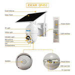 ESCAM QF450 HD 1080P 4G EU Version Solar Powered IP Camera without Memory, Support Two - way Audio & PIR Motion Detection & Night Vision & TF Card - Trustpick